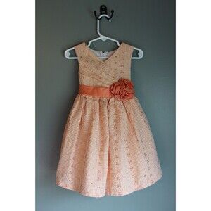 Jessica’s Ann Baby Toddler Girls Peach Orange Eyelet Lace Dress Size 3T